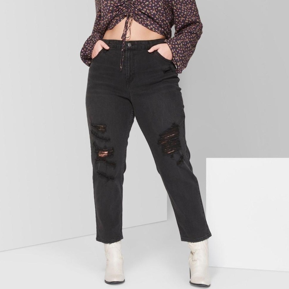 High Rise Distressed Mom Jean - Picture 2 of 11